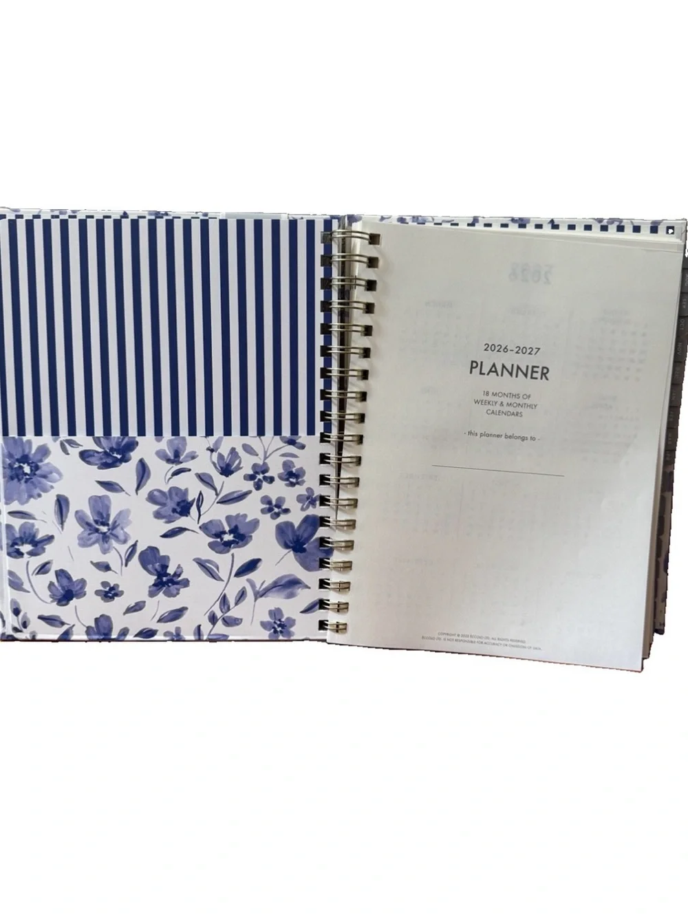 Eccolo Planner 2026- 2027 18-Month Weekly & Monthly Planner Hard Cover 10x8”
